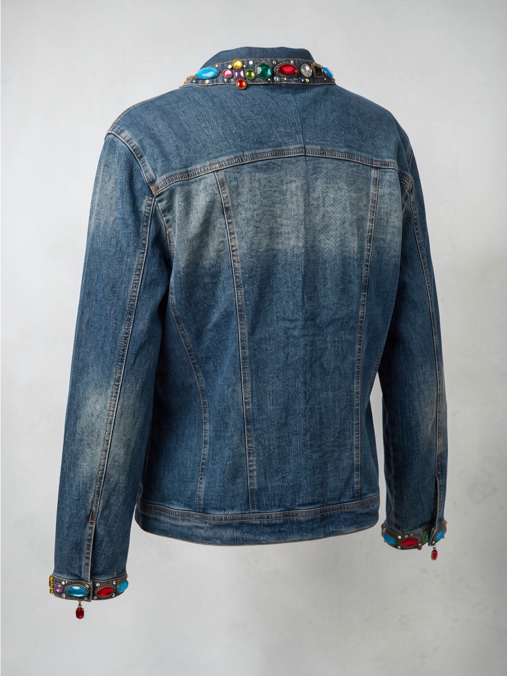 Vintage BEREK Embellished Denim Jacket – Multicolor Gems - Picture 10 of 10